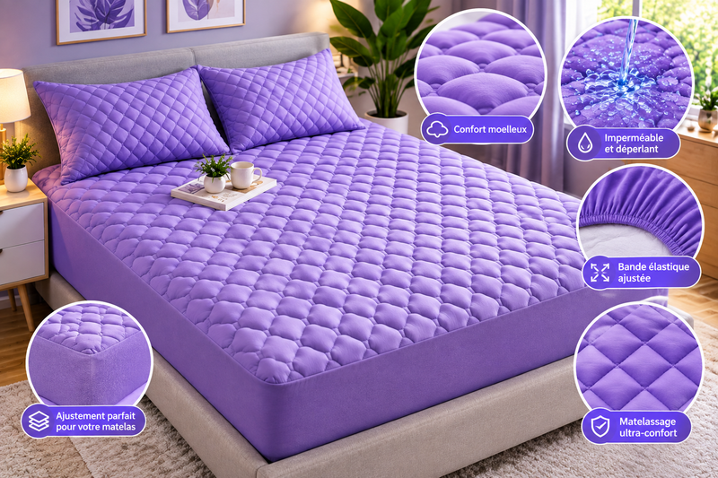 Housse de Matelas Imperméable & Ultra-Confortable