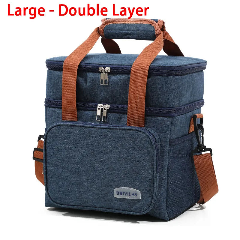 Sac Lunch Isotherme Double Étage – Voyage , Travail & École 🚸
