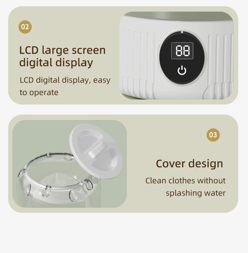 Mini Lave-Linge Électrique Portable USB – Rechargeable