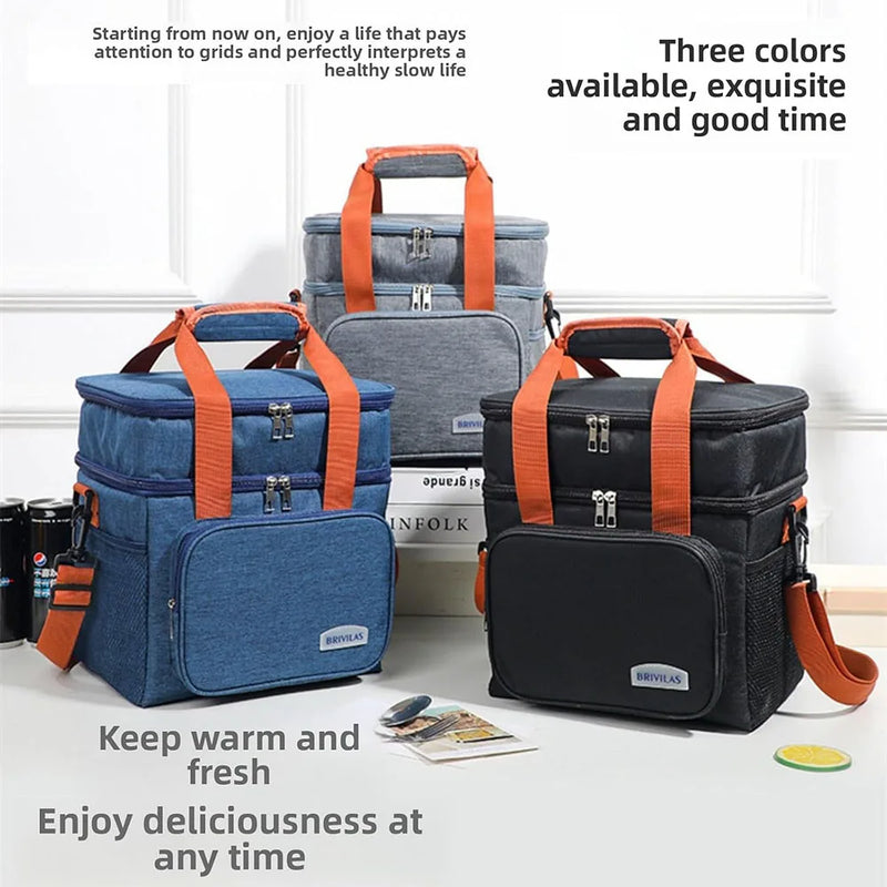 Sac Lunch Isotherme Double Étage – Voyage , Travail & École 🚸
