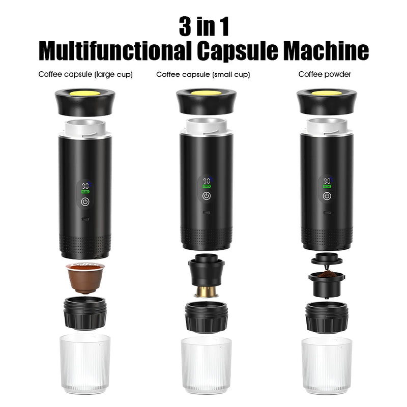 Machine à Espresso Portable 3-en-1 Rechargeable USB-C