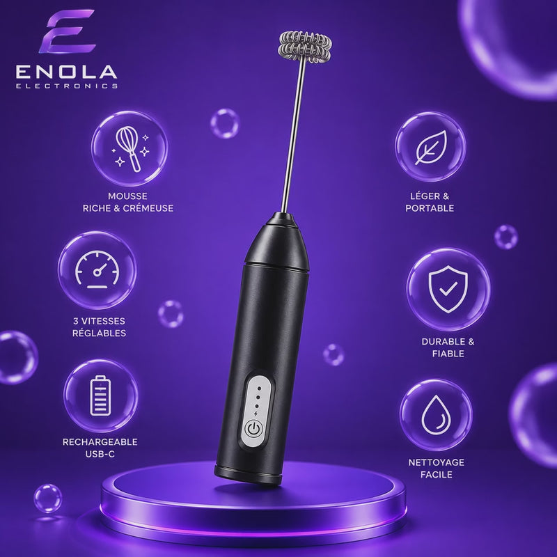 Mousseur à lait rechargeable 3 vitesses